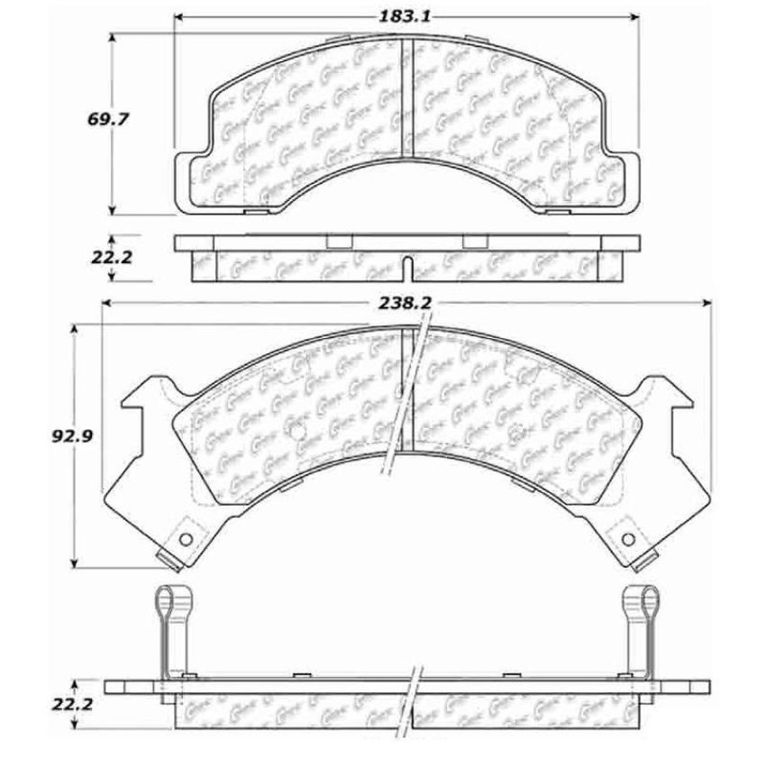 CENTRIC PARTS 300.05460 Centric Premium Semi-Metallic Brake Pads with Shims