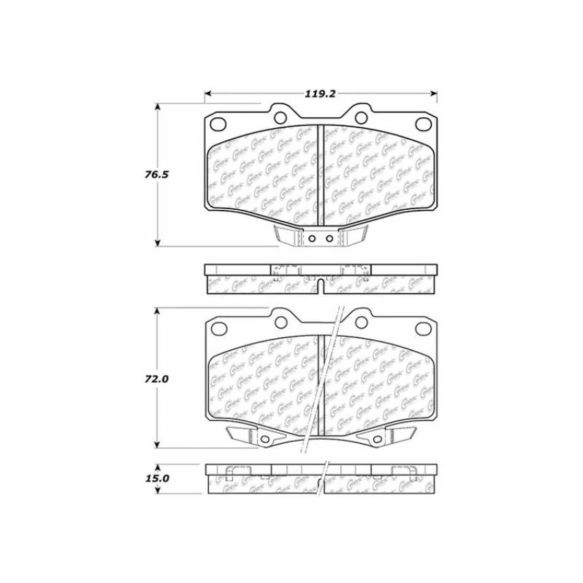 CENTRIC PARTS 300.06110 Centric Premium Semi-Metallic Brake Pads with Shims and Hardware