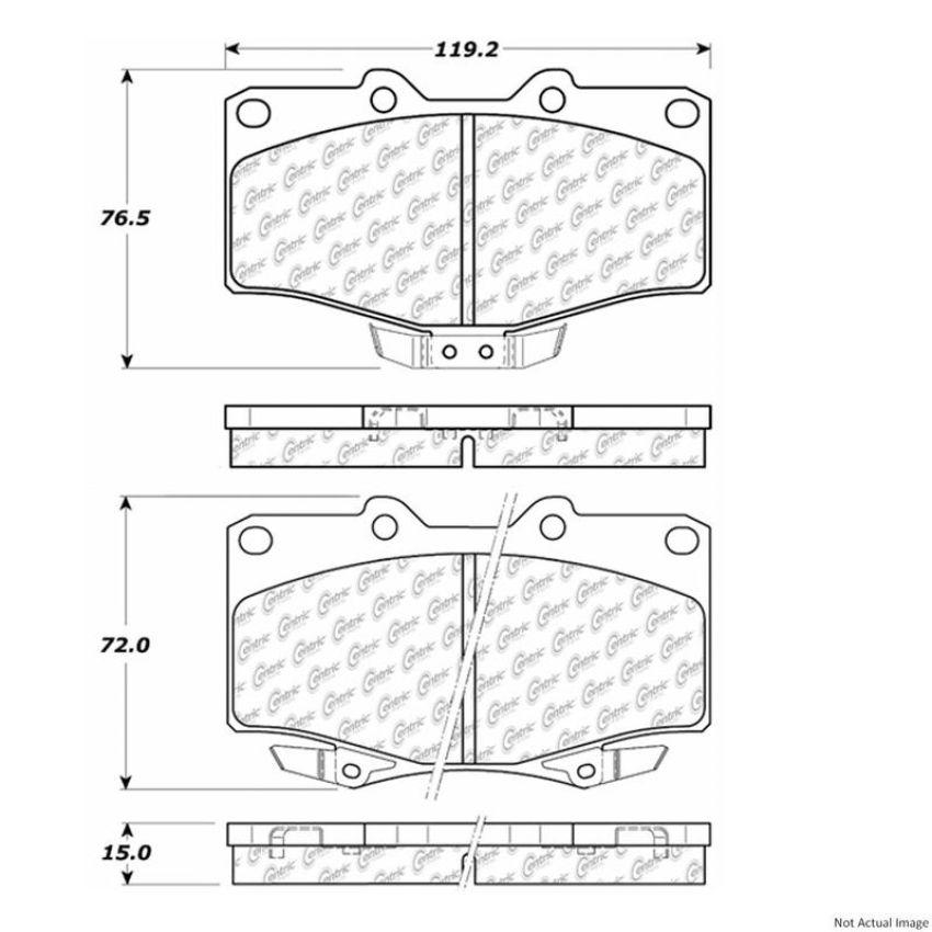 CENTRIC PARTS 300.06110 Centric Premium Semi-Metallic Brake Pads with Shims and Hardware
