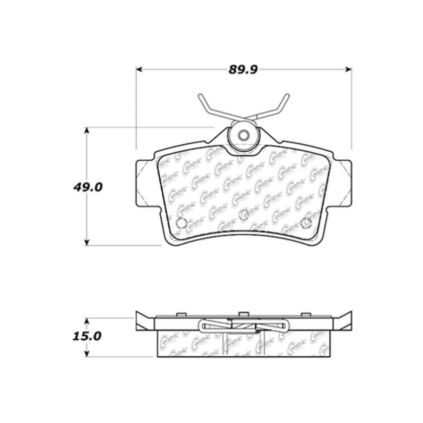 CENTRIC PARTS 300.06271 Centric Premium Semi-Metallic Brake Pads with Shims and Hardware
