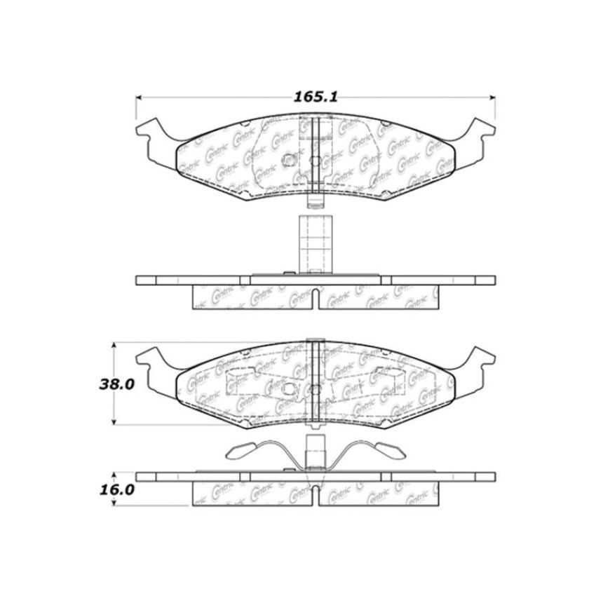 CENTRIC PARTS 300.06330 Centric Premium Semi-Metallic Brake Pads with Shims and Hardware