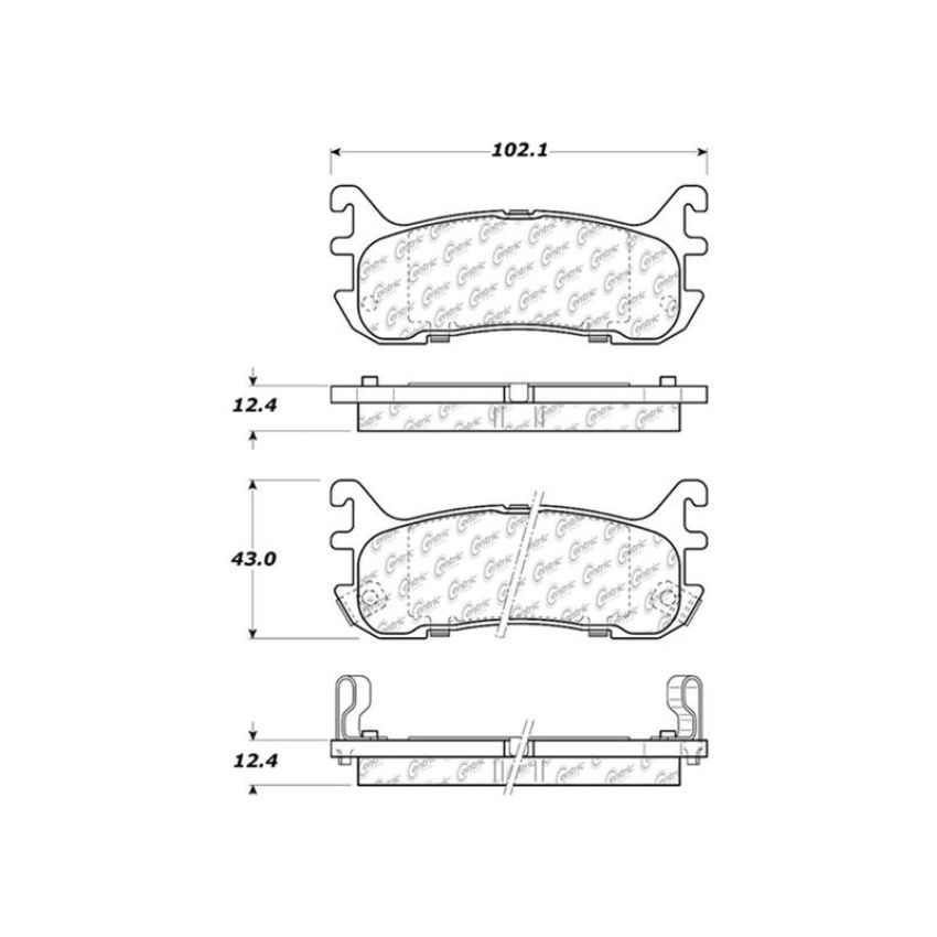CENTRIC PARTS 300.06360 Centric Premium Semi-Metallic Brake Pads with Shims and Hardware