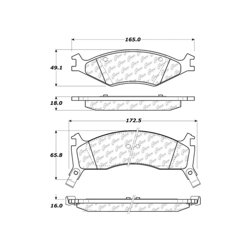 CENTRIC PARTS 300.06700 Centric Premium Semi-Metallic Brake Pads with Shims and Hardware
