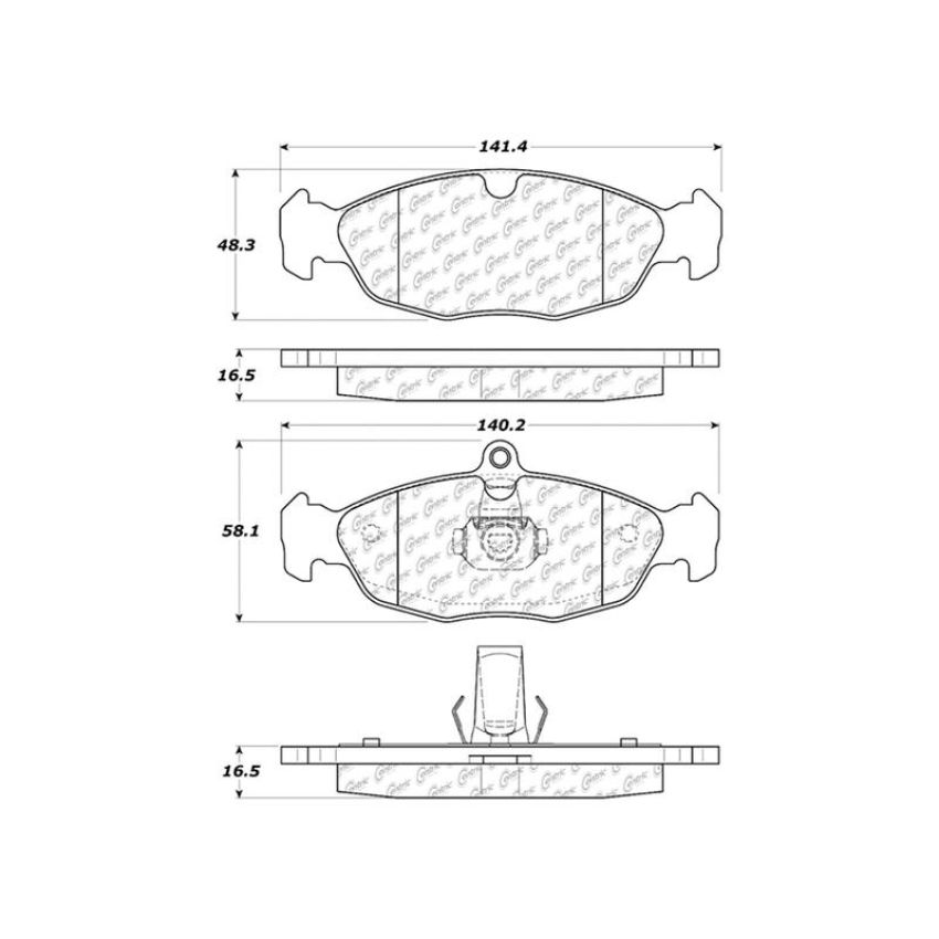 CENTRIC PARTS 300.06881 Centric Premium Semi-Metallic Brake Pads with Shims and Hardware