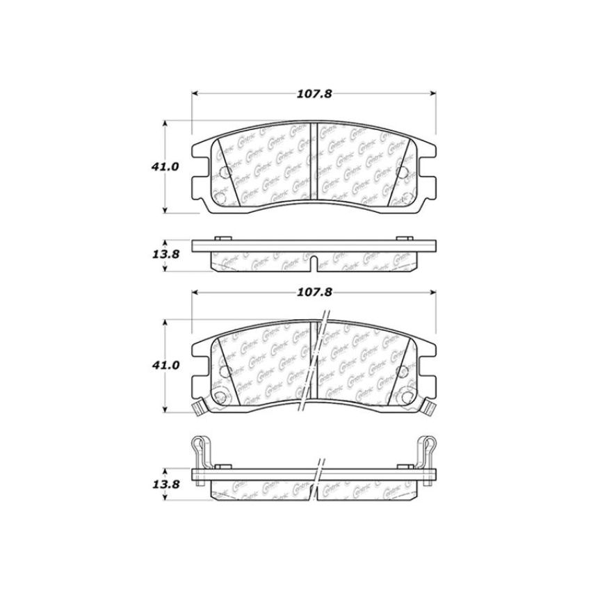 CENTRIC PARTS 300.06980 Centric Premium Semi-Metallic Brake Pads with Shims and Hardware