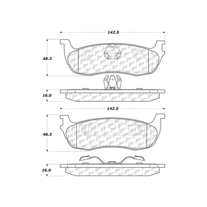 CENTRIC PARTS 300.07110 Centric Premium Semi-Metallic Brake Pads with Shims and Hardware