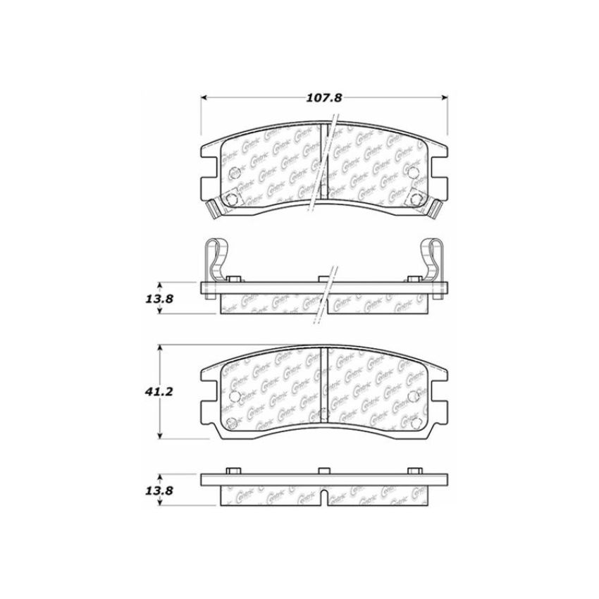 CENTRIC PARTS 300.07140 Centric Premium Semi-Metallic Brake Pads with Shims and Hardware