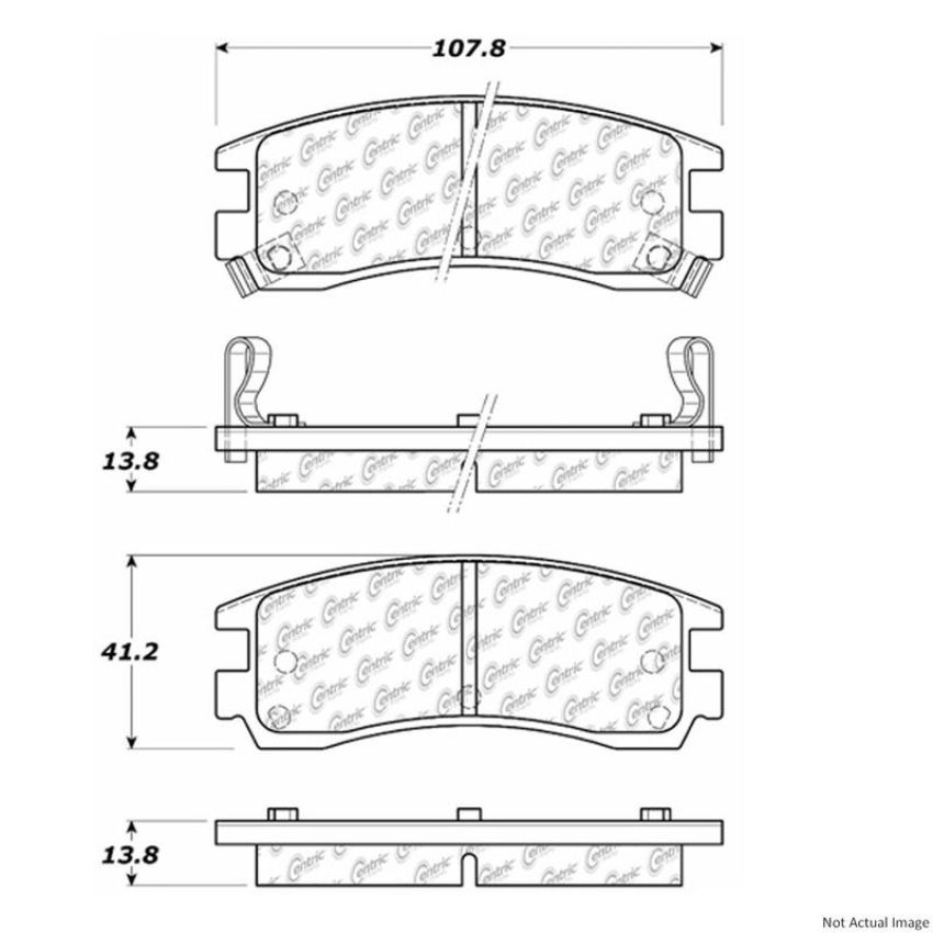 CENTRIC PARTS 300.07140 Centric Premium Semi-Metallic Brake Pads with Shims and Hardware