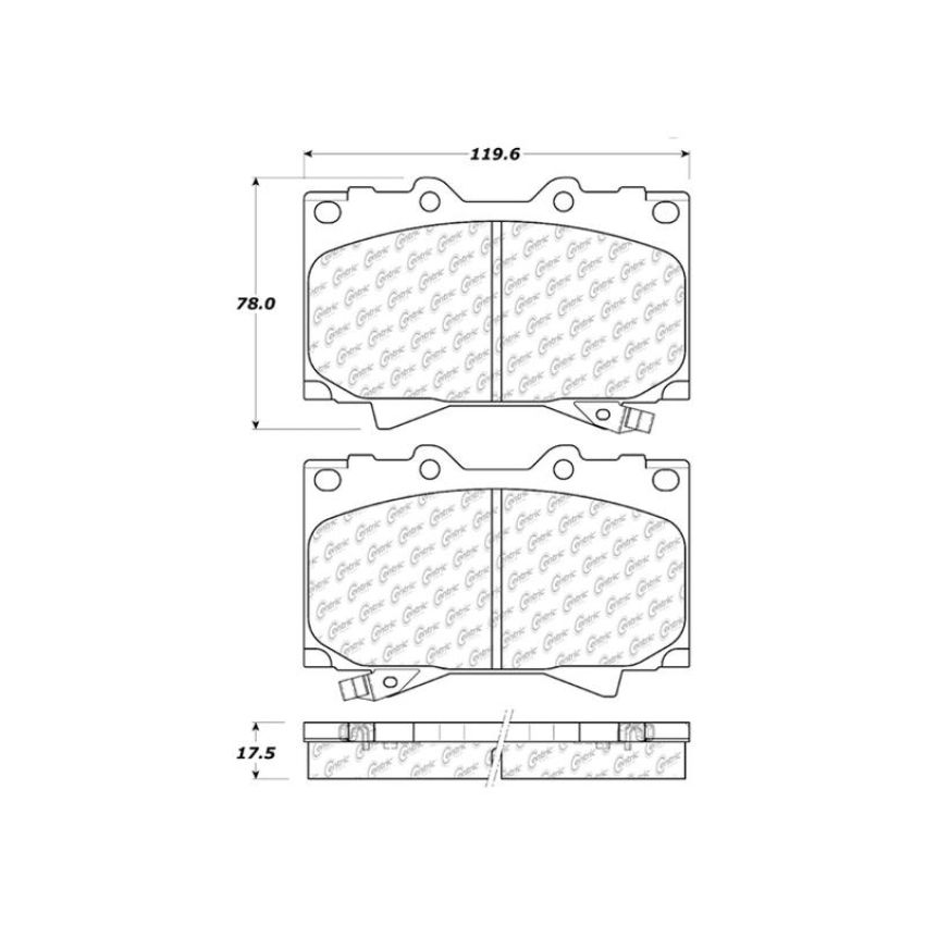 CENTRIC PARTS 300.07720 Centric Premium Semi-Metallic Brake Pads with Shims and Hardware
