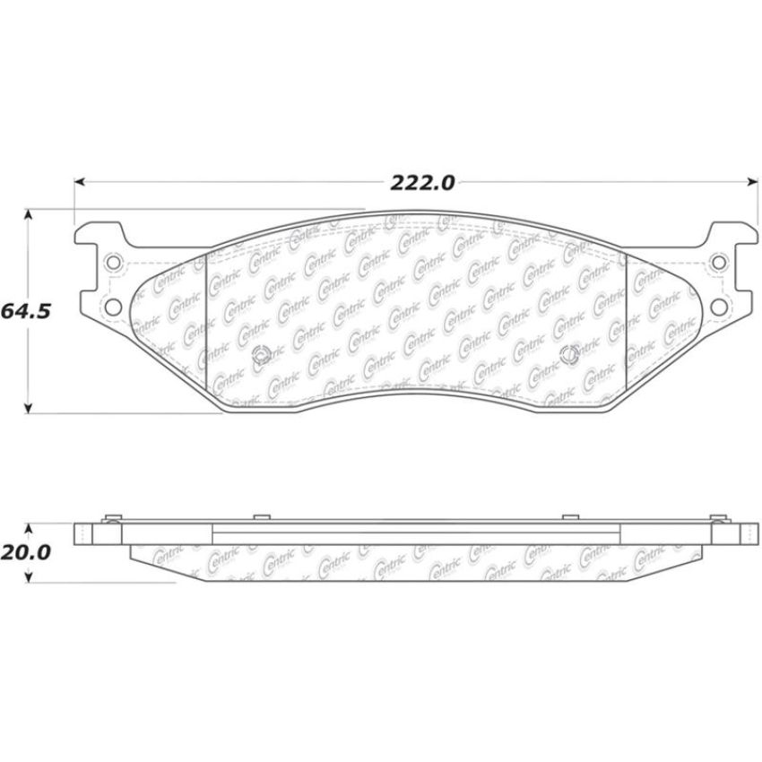 CENTRIC PARTS 300.07770 Centric Premium Semi-Metallic Brake Pads with Shims and Hardware