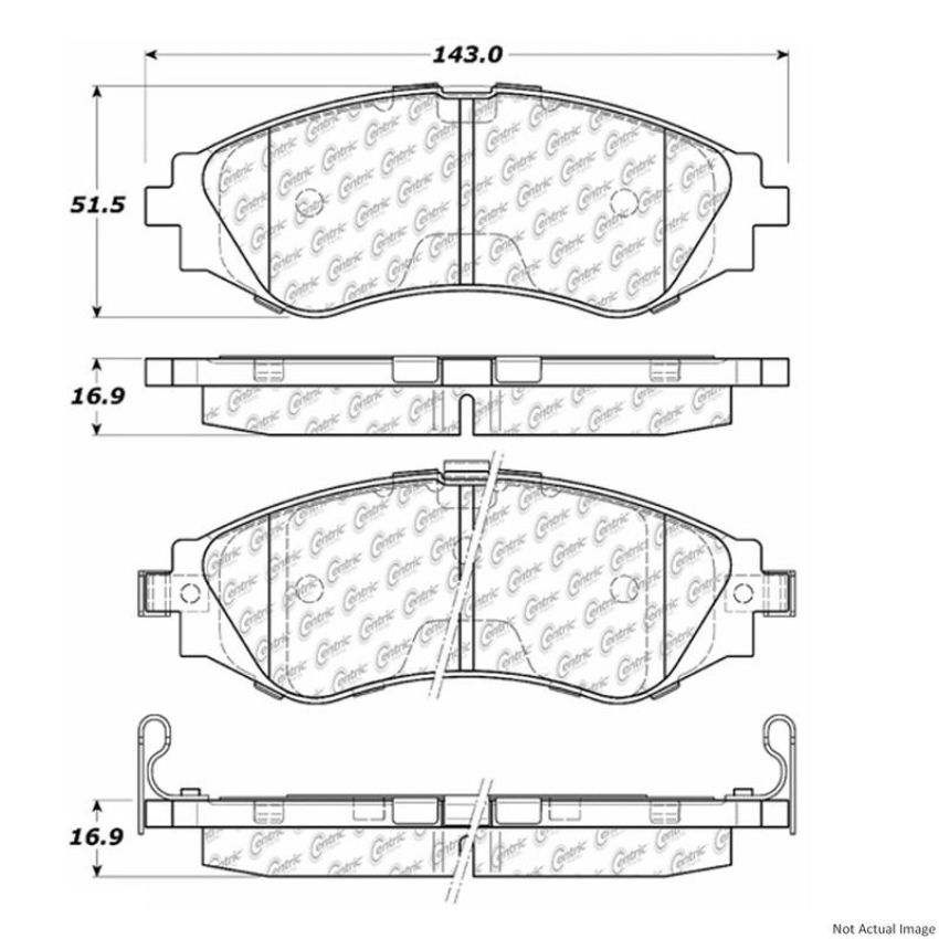 CENTRIC PARTS 300.07970 Centric Premium Semi-Metallic Brake Pads with Shims and Hardware