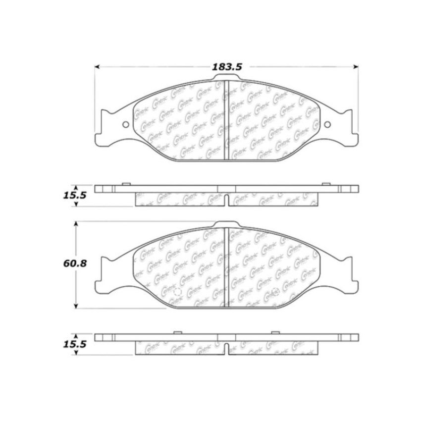CENTRIC PARTS 300.08040 Centric Premium Semi-Metallic Brake Pads with Shims and Hardware
