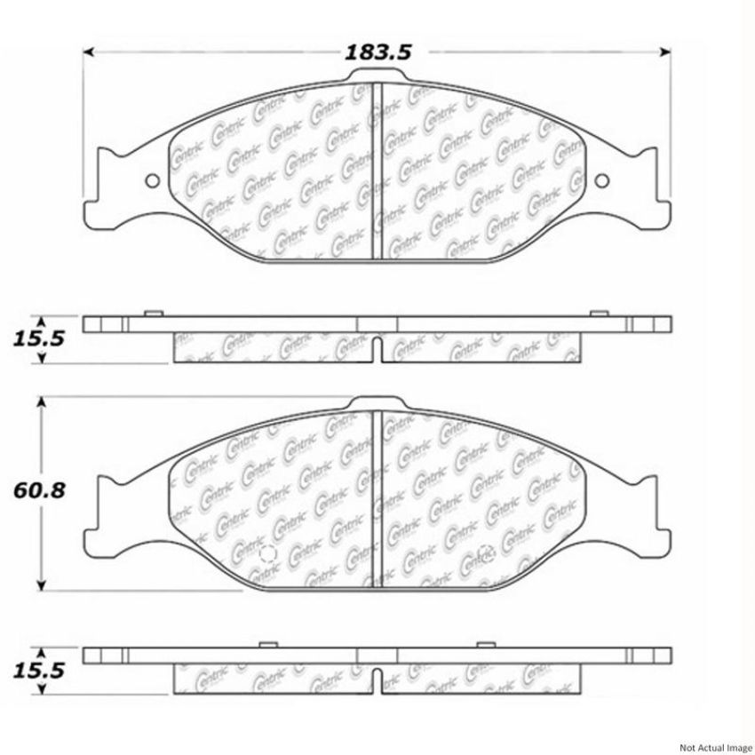 CENTRIC PARTS 300.08040 Centric Premium Semi-Metallic Brake Pads with Shims and Hardware