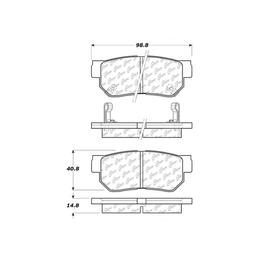 CENTRIC PARTS 300.08130 Centric Premium Semi-Metallic Brake Pads with Shims and Hardware