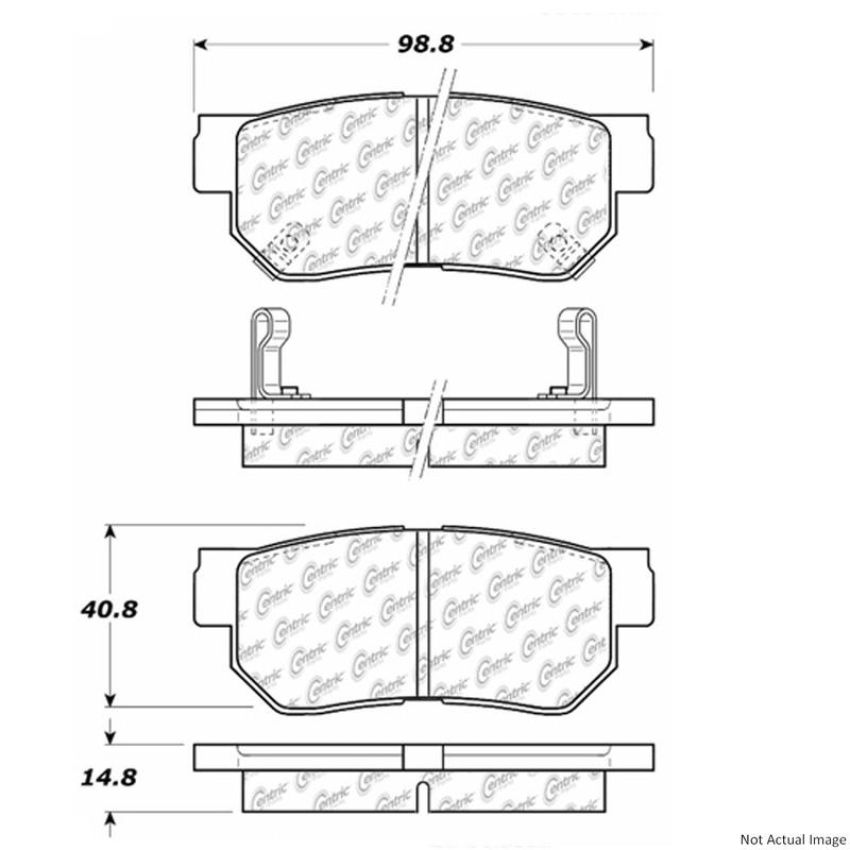CENTRIC PARTS 300.08130 Centric Premium Semi-Metallic Brake Pads with Shims and Hardware