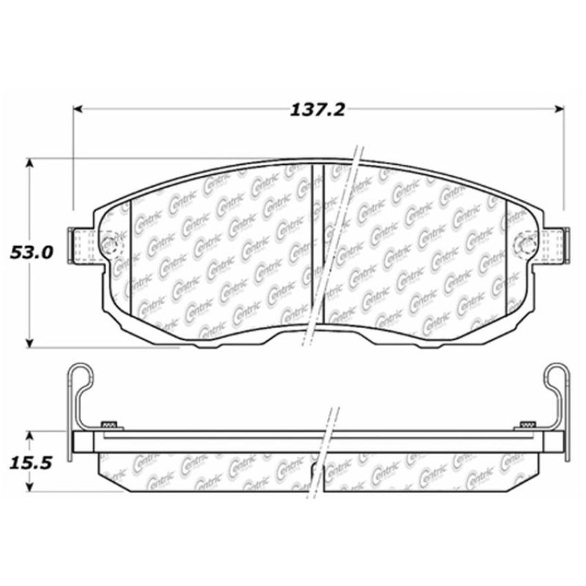 CENTRIC PARTS 300.08151 Centric Premium Semi-Metallic Brake Pads with Shims and Hardware