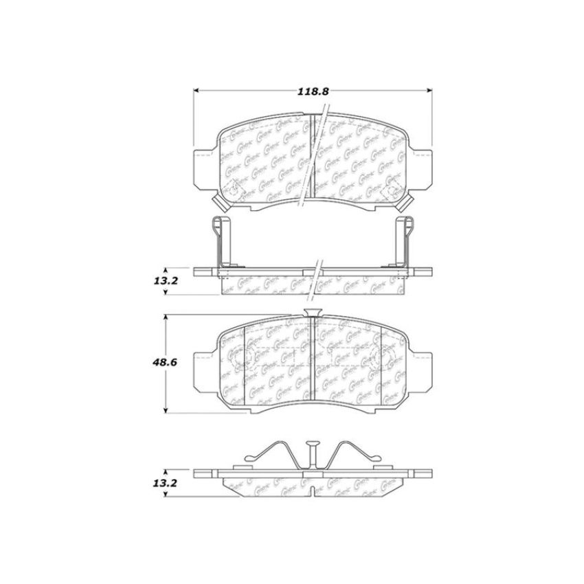 CENTRIC PARTS 300.08320 Centric Premium Semi-Metallic Brake Pads with Shims and Hardware