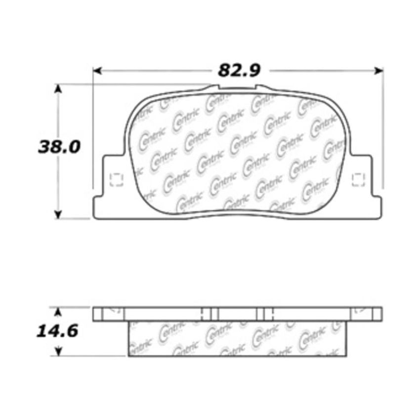 CENTRIC PARTS 300.08350 Centric Premium Semi-Metallic Brake Pads with Shims and Hardware