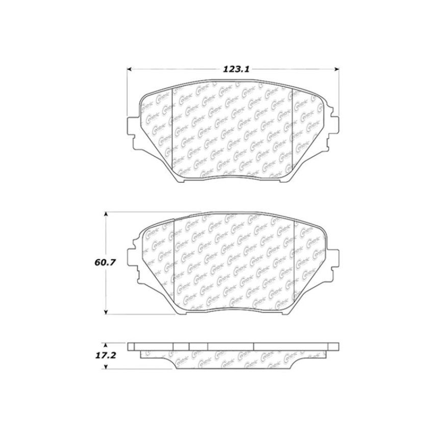 CENTRIC PARTS 300.08620 Centric Premium Semi-Metallic Brake Pads with Shims and Hardware