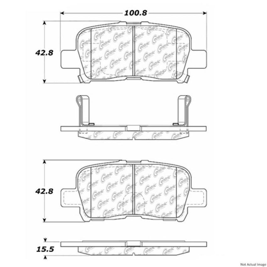CENTRIC PARTS 300.08650 Centric Premium Semi-Metallic Brake Pads with Shims and Hardware