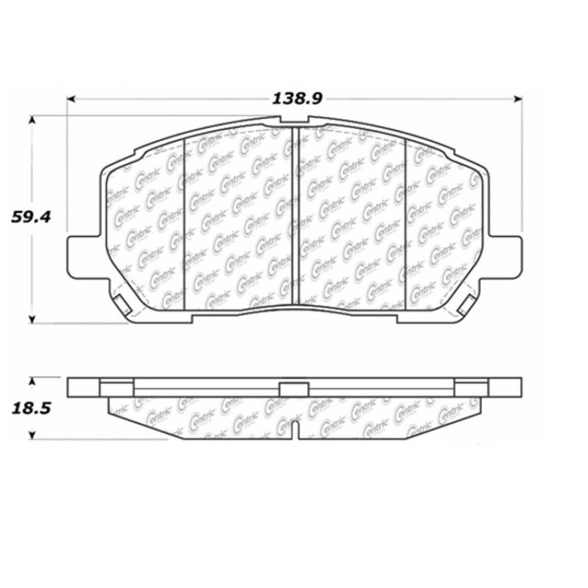 CENTRIC PARTS 300.08840 Centric Premium Semi-Metallic Brake Pads with Shims and Hardware