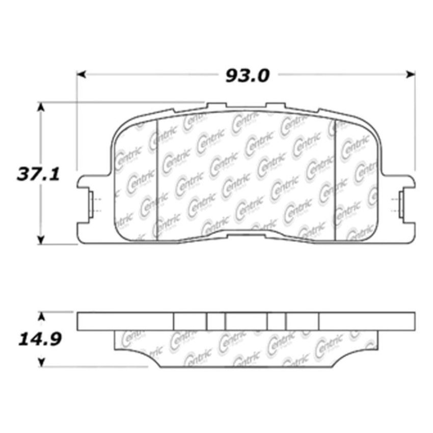 CENTRIC PARTS 300.08850 Centric Premium Semi-Metallic Brake Pads with Shims and Hardware