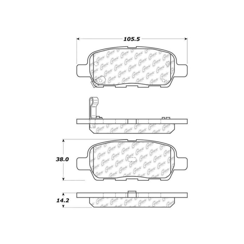 CENTRIC PARTS 300.09050 Centric Premium Semi-Metallic Brake Pads with Shims and Hardware