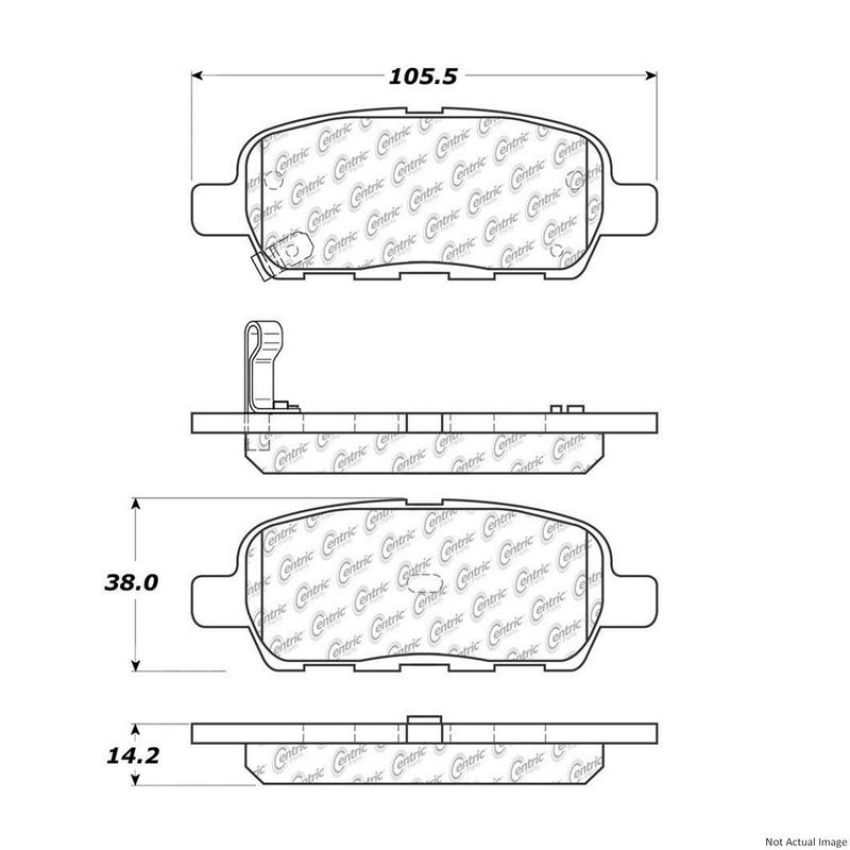 CENTRIC PARTS 300.09050 Centric Premium Semi-Metallic Brake Pads with Shims and Hardware