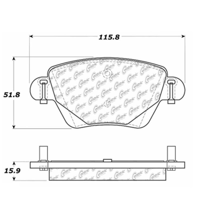 CENTRIC PARTS 300.09110 Centric Premium Semi-Metallic Brake Pads with Shims