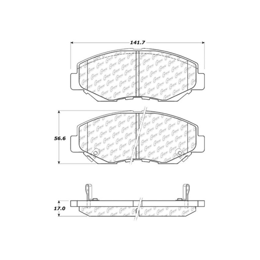 CENTRIC PARTS 300.09140 Centric Premium Semi-Metallic Brake Pads with Shims and Hardware