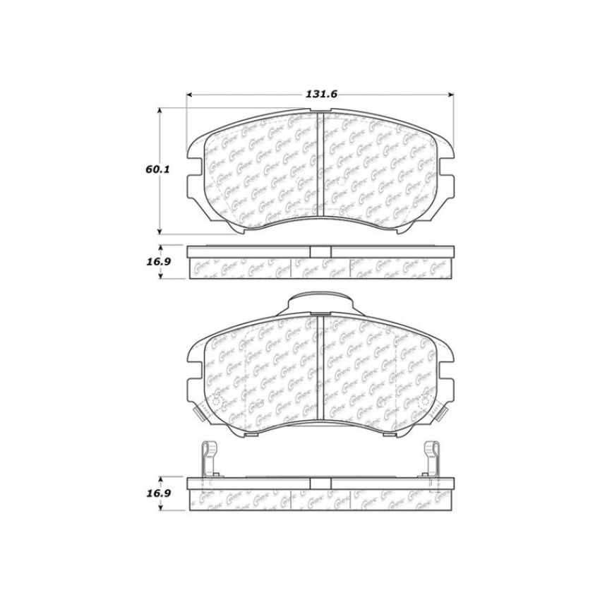 CENTRIC PARTS 300.09240 Centric Premium Semi-Metallic Brake Pads with Shims and Hardware