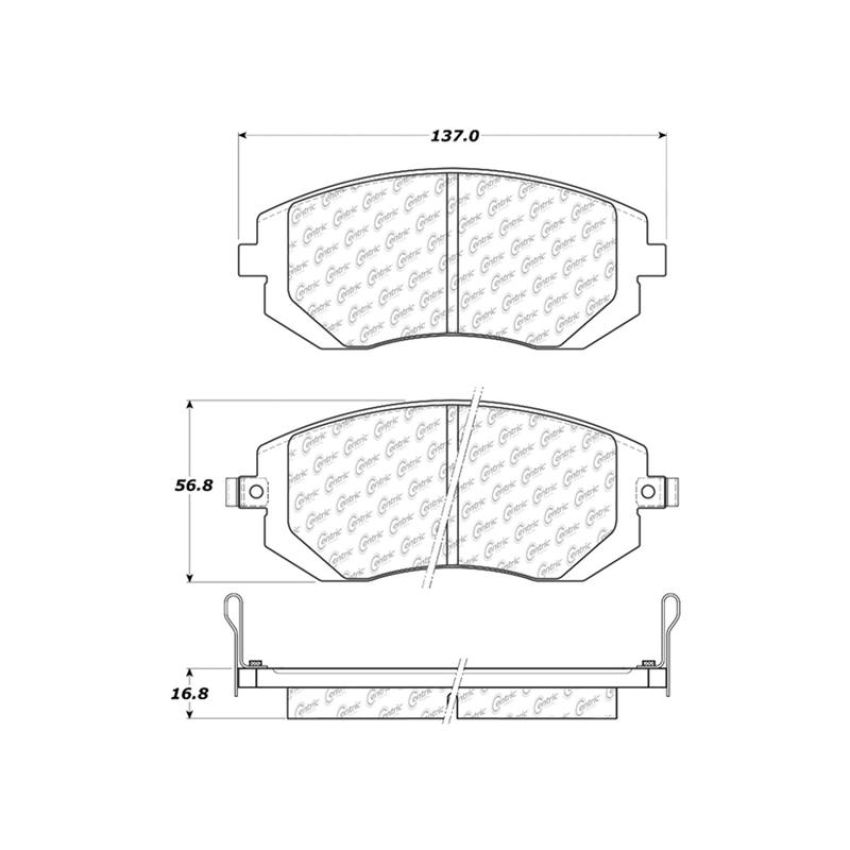 CENTRIC PARTS 300.09290 Centric Premium Semi-Metallic Brake Pads with Shims and Hardware