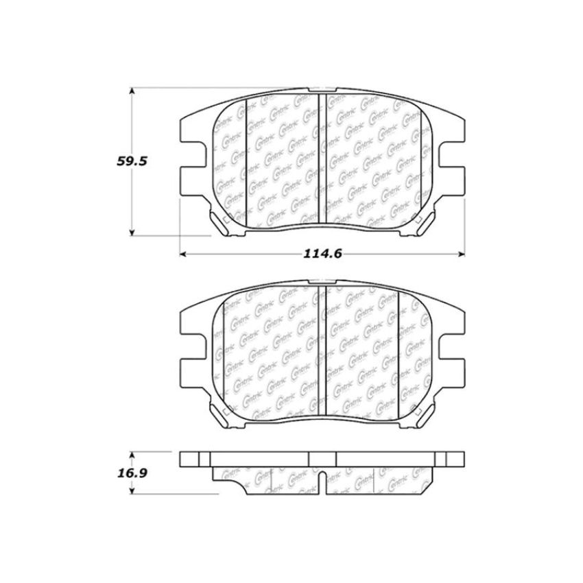 CENTRIC PARTS 300.09300 Centric Premium Semi-Metallic Brake Pads with Shims and Hardware