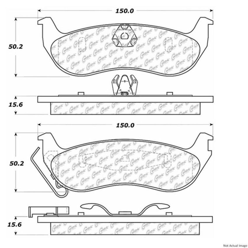 CENTRIC PARTS 300.09320 Centric Premium Semi-Metallic Brake Pads with Shims and Hardware