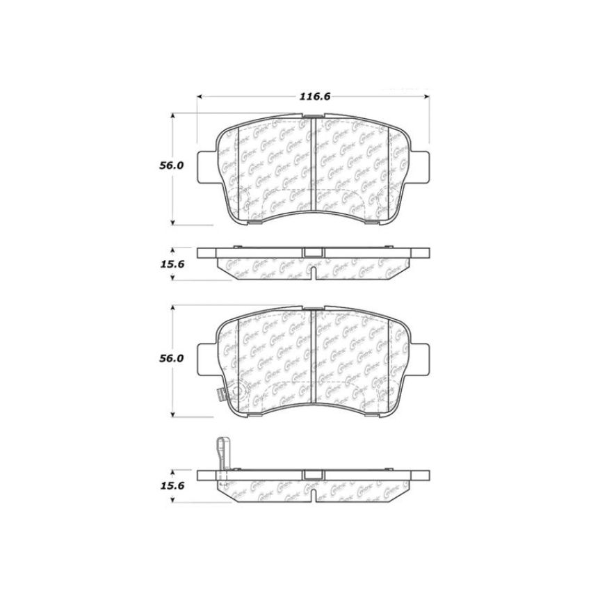 CENTRIC PARTS 300.09370 Centric Premium Semi-Metallic Brake Pads with Shims and Hardware