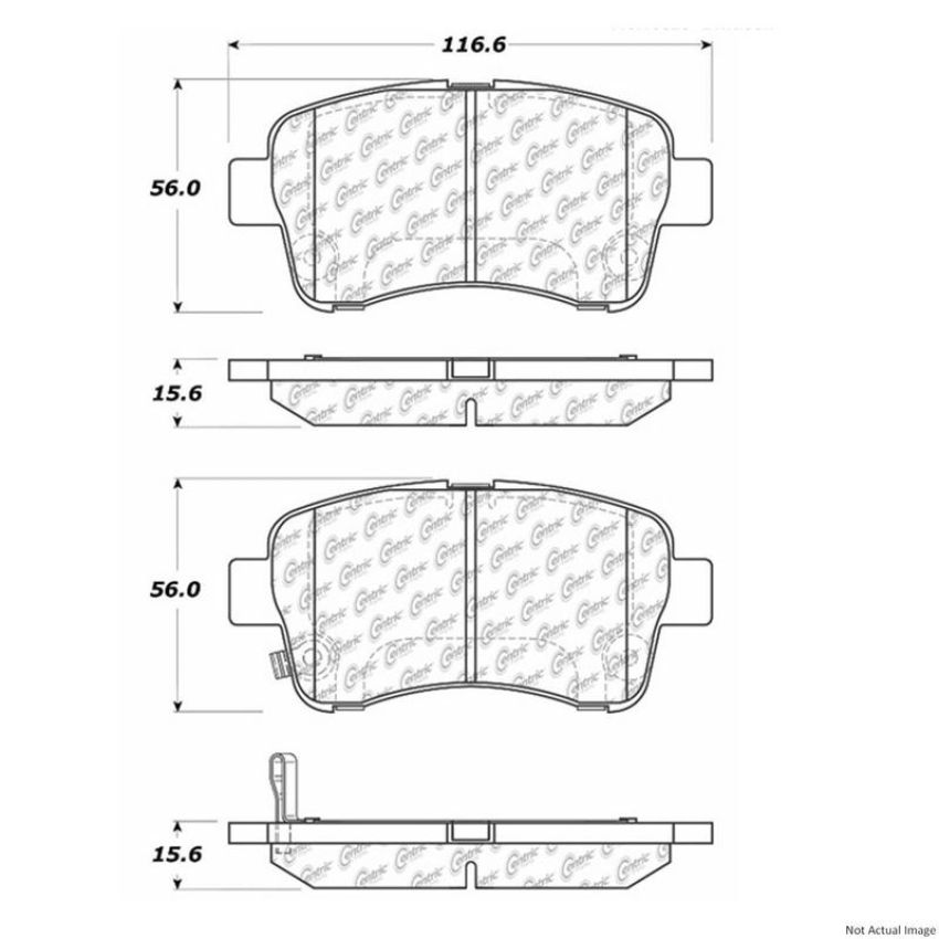 CENTRIC PARTS 300.09370 Centric Premium Semi-Metallic Brake Pads with Shims and Hardware