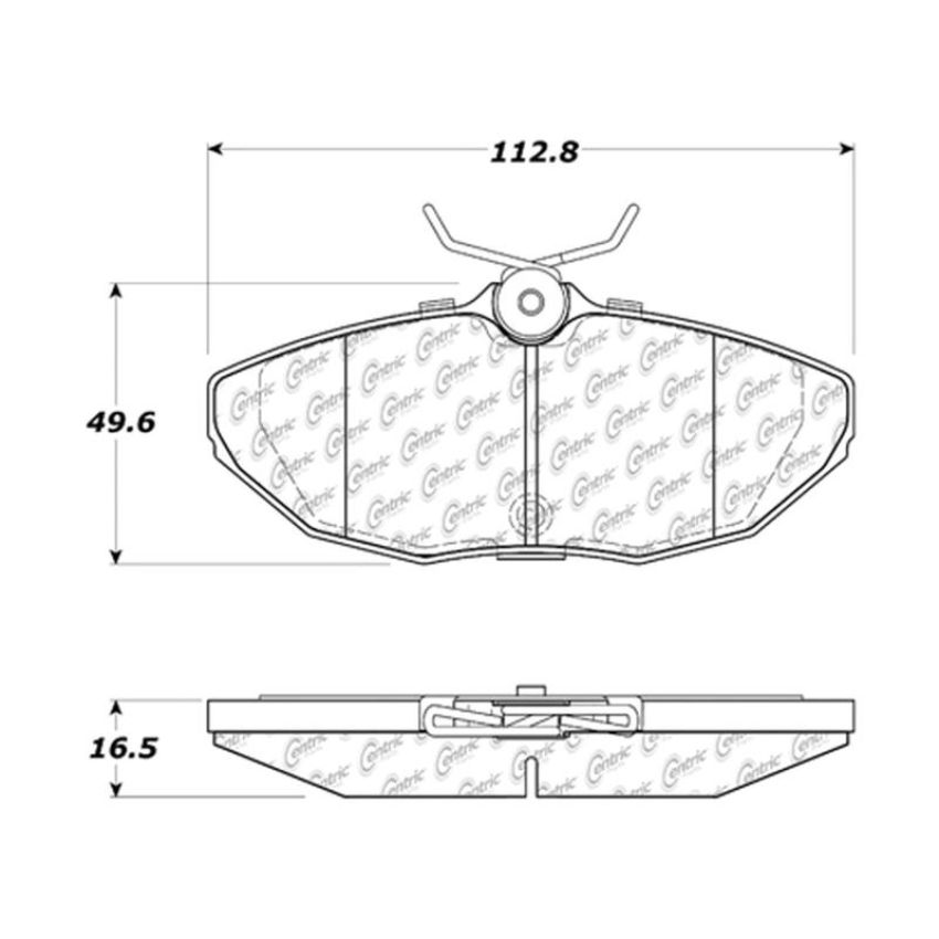 CENTRIC PARTS 300.09440 Centric Premium Semi-Metallic Brake Pads with Shims and Hardware