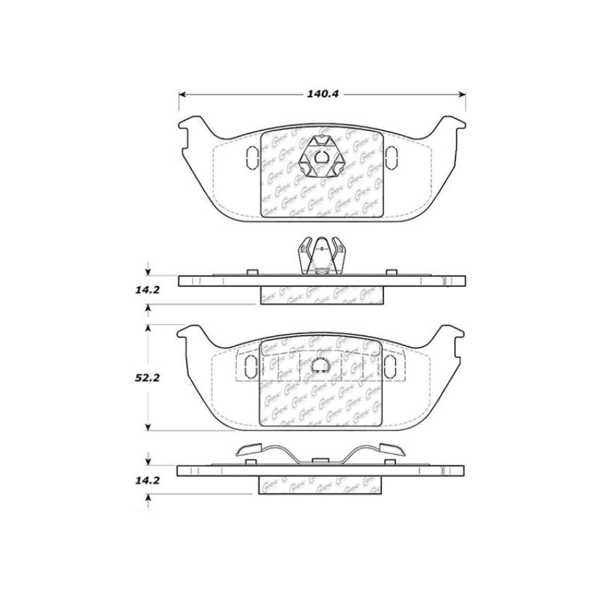CENTRIC PARTS 300.09520 Centric Premium Semi-Metallic Brake Pads with Shims and Hardware