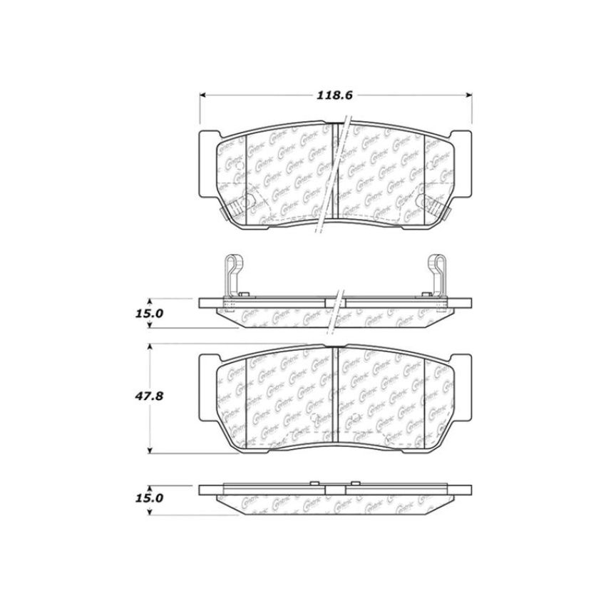 CENTRIC PARTS 300.09540 Centric Premium Semi-Metallic Brake Pads with Shims and Hardware