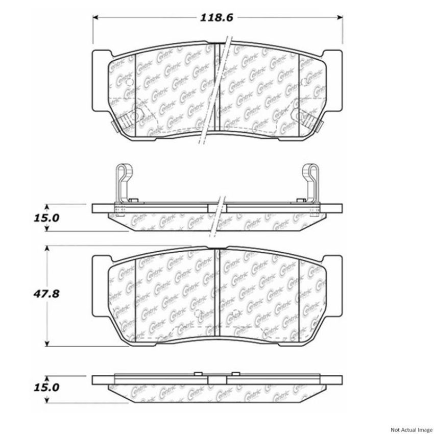 CENTRIC PARTS 300.09540 Centric Premium Semi-Metallic Brake Pads with Shims and Hardware