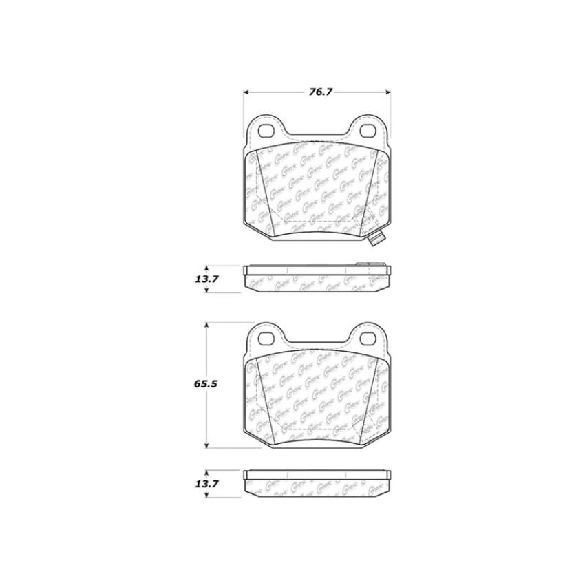 CENTRIC PARTS 300.09610 Centric Premium Semi-Metallic Brake Pads with Shims and Hardware