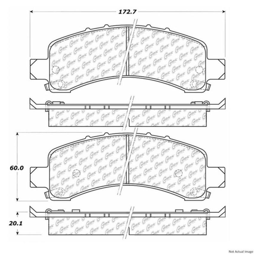 CENTRIC PARTS 300.09740 Centric Premium Semi-Metallic Brake Pads with Shims and Hardware