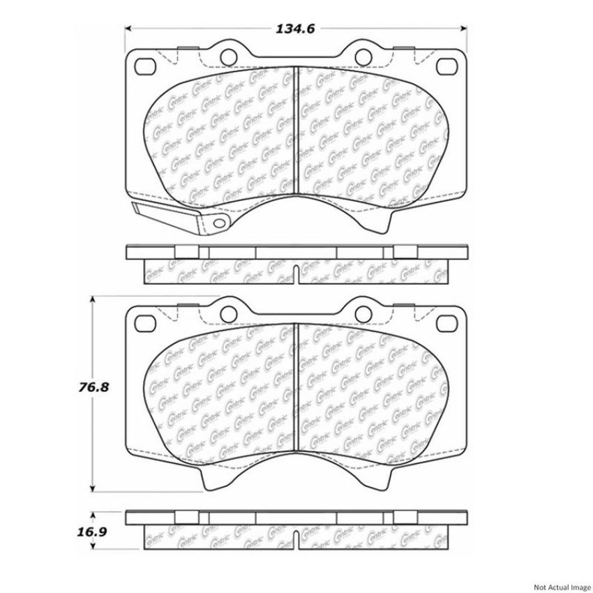 CENTRIC PARTS 300.09760 Centric Premium Semi-Metallic Brake Pads with Shims and Hardware