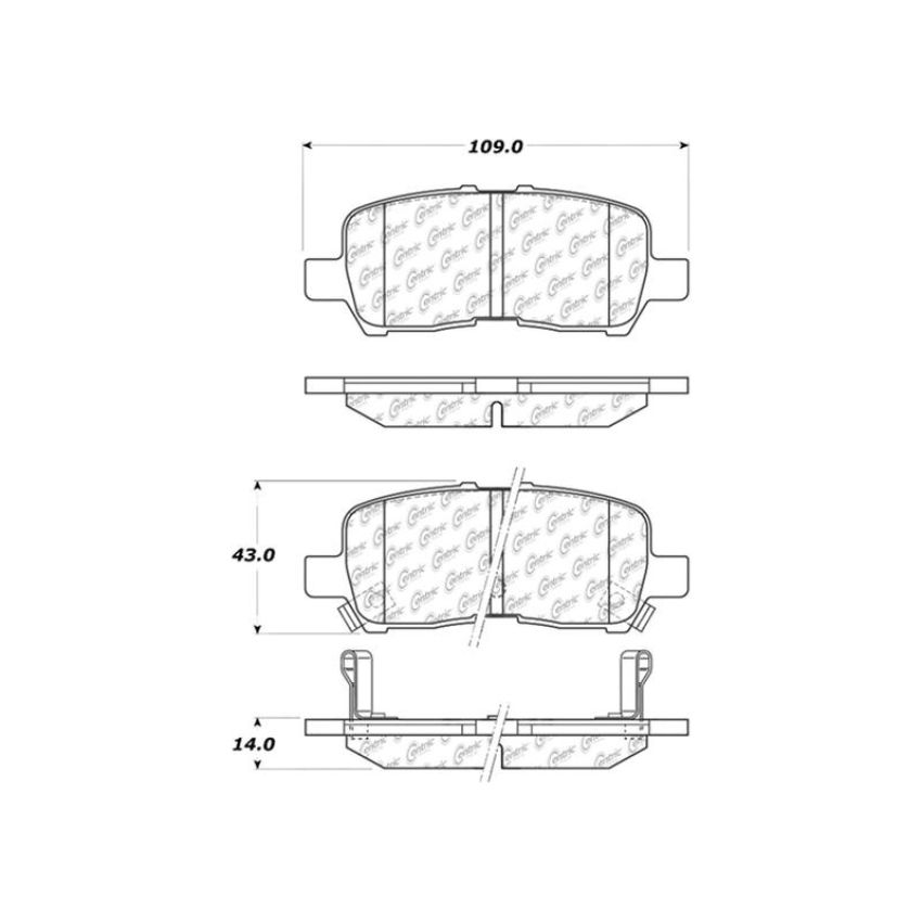 CENTRIC PARTS 300.09990 Centric Premium Semi-Metallic Brake Pads with Shims and Hardware