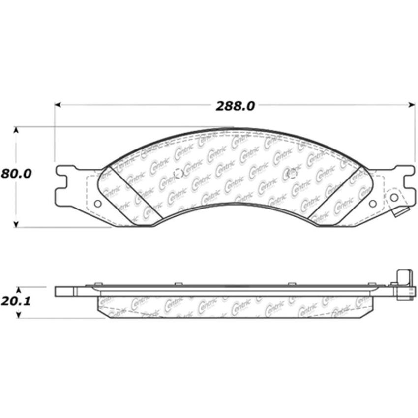 CENTRIC PARTS 300.10100 Centric Premium Semi-Metallic Brake Pads with Shims and Hardware