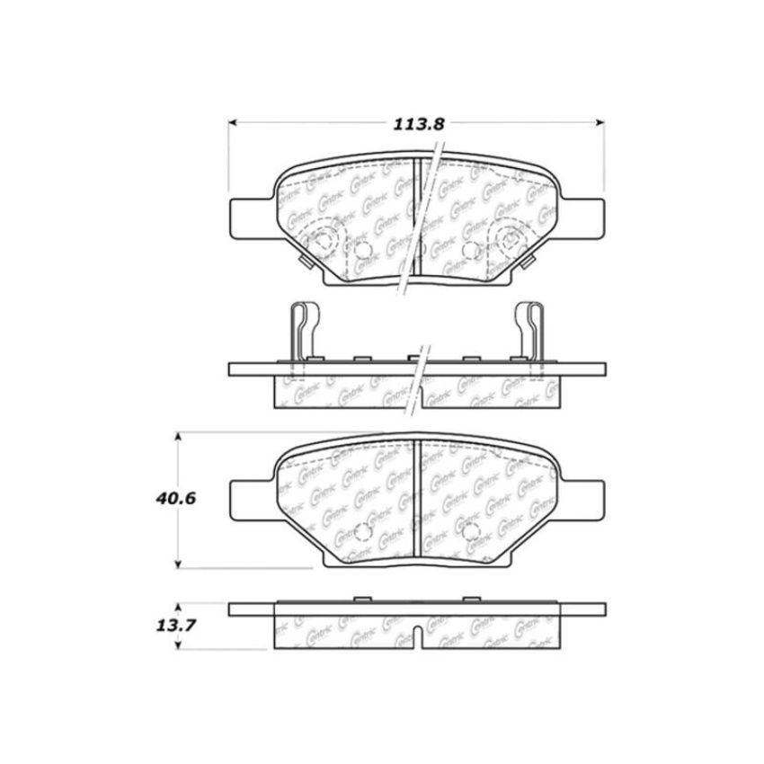 CENTRIC PARTS 300.10330 Centric Premium Semi-Metallic Brake Pads with Shims and Hardware