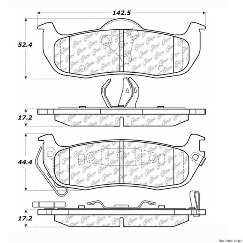 CENTRIC PARTS 300.10410 Centric Premium Semi-Metallic Brake Pads with Shims and Hardware