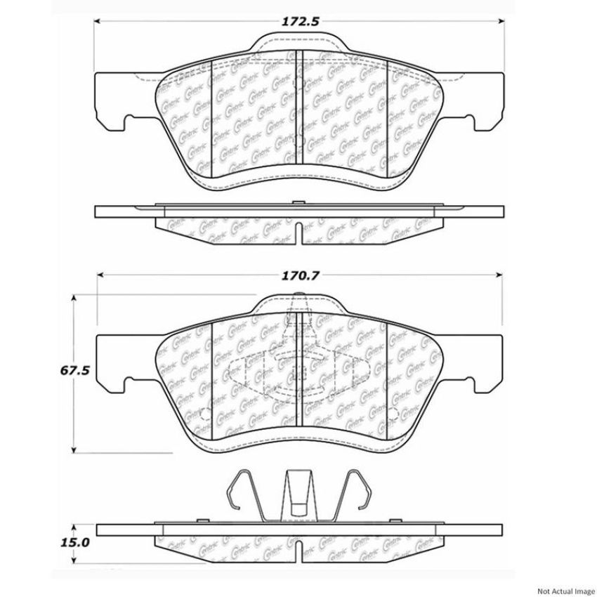 CENTRIC PARTS 300.10470 Centric Premium Semi-Metallic Brake Pads with Shims and Hardware
