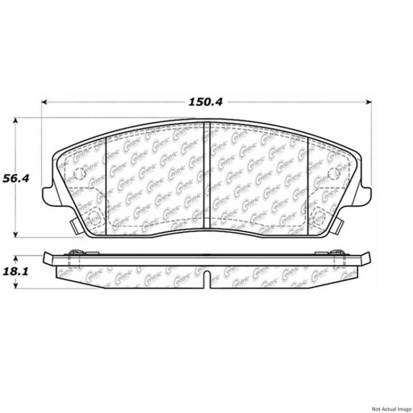 CENTRIC PARTS 300.10560 Centric Premium Semi-Metallic Brake Pads with Shims and Hardware