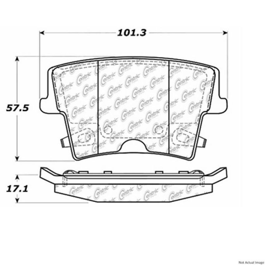 CENTRIC PARTS 300.10570 Centric Premium Semi-Metallic Brake Pads with Shims and Hardware